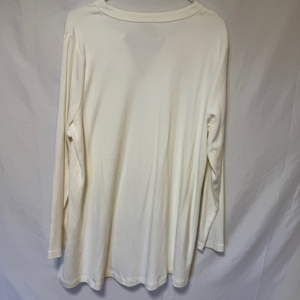 Chico's Womens Basic Cream Top XL Beaded Minimalist Capsule‎ Career Business - Picture 6 of 11
